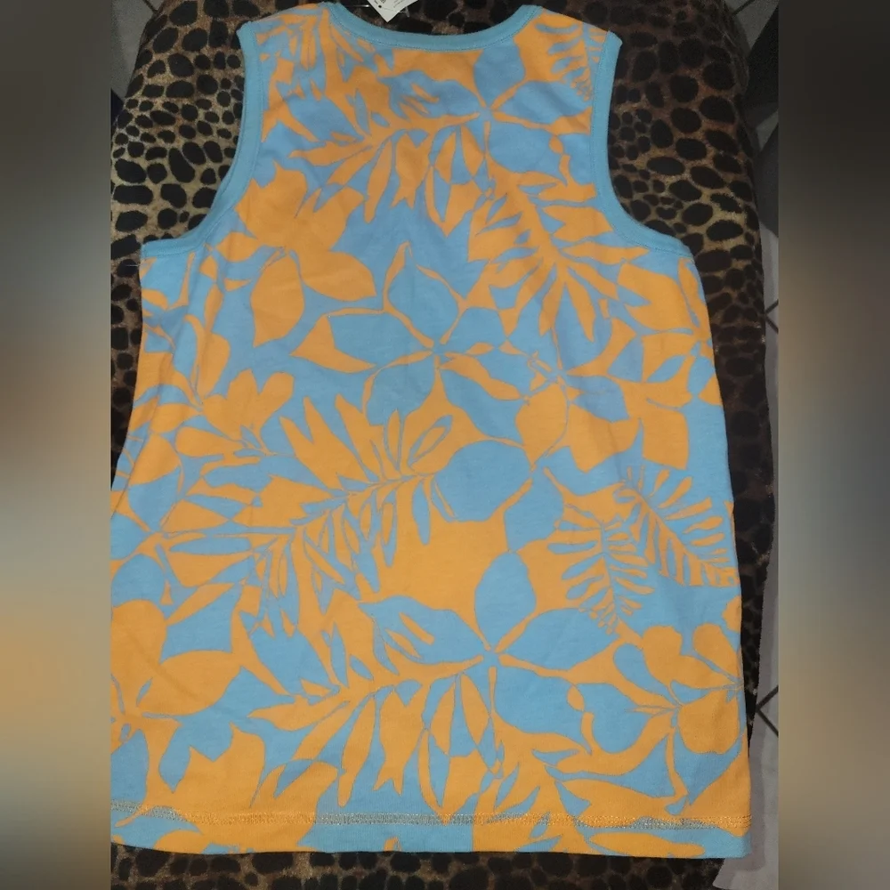 Old Navy Kids Tropical Print Tank Top - Blue and Orange